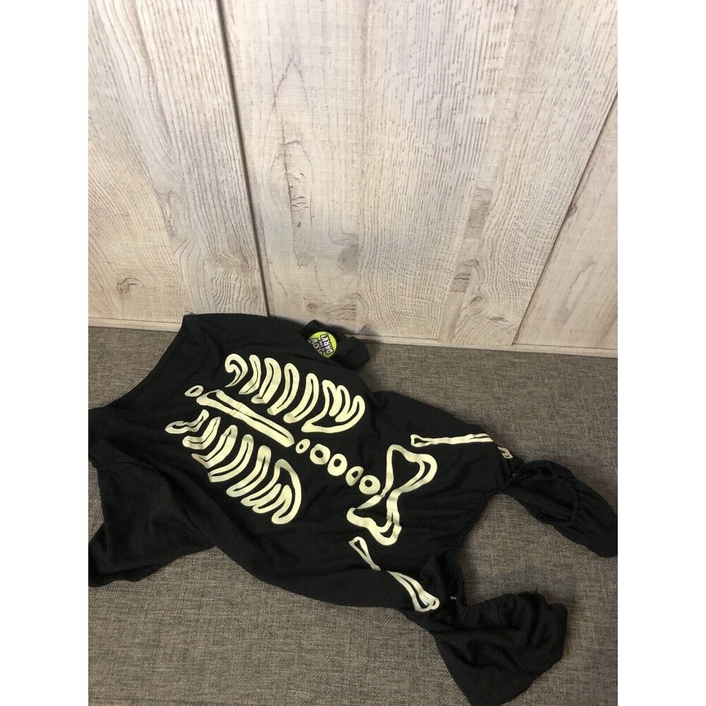 Glow In The Dark Skeleton Dog Pet Costume Dress Up Shirt Size Medium